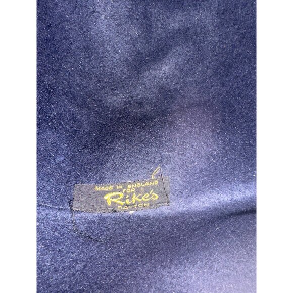 Vintage Rikes Navy Blue Wide Brim Felt Hat With Ribbon Accent England Made - Picture 4 of 7